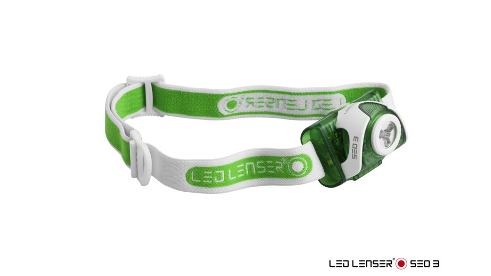 LED LENSER SEO3 4 Color LED Headlamp, GREEN 880125