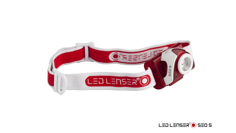 LED LENSER SEO5 180Lumens Swivel Headlamp, RED 880129