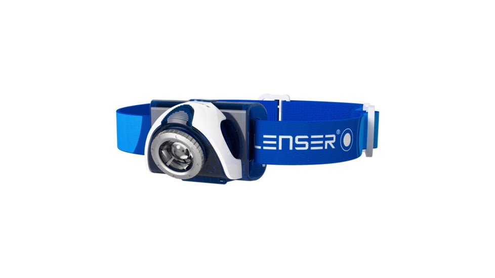 LED Lenser SEO7R Li-Ion Rechargeable/ AAA White/ Red LED Headlamp, 220 Lumens, Clamshell, Blue, 880306