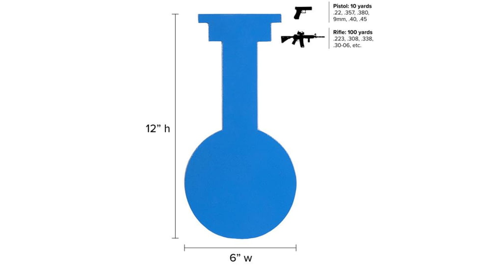 Legion Targets 6in Legion Zone Head Plate 3/8in AR500, Blue, TLG-AC-Z-6H
