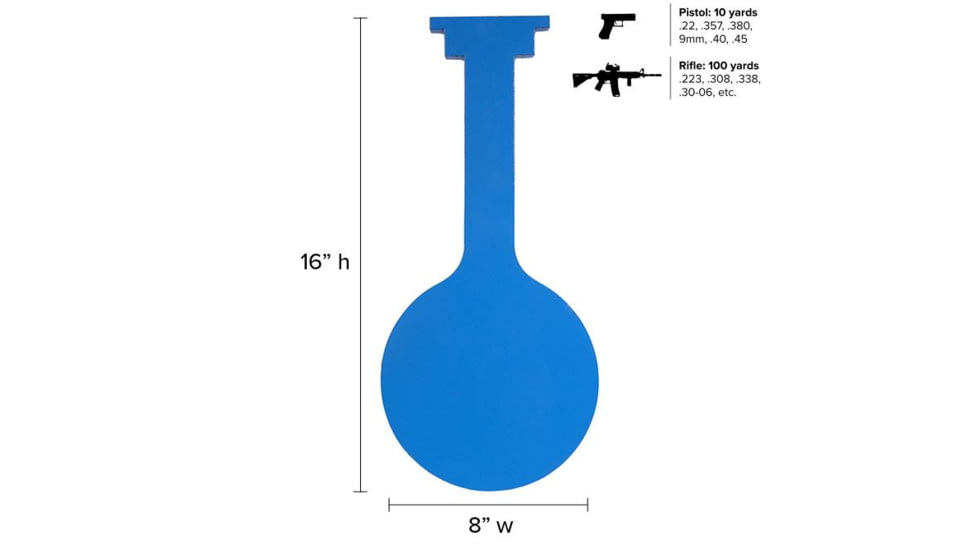 Legion Targets 8in Legion Gong 3/8in AR500, Blue, TLG-8R