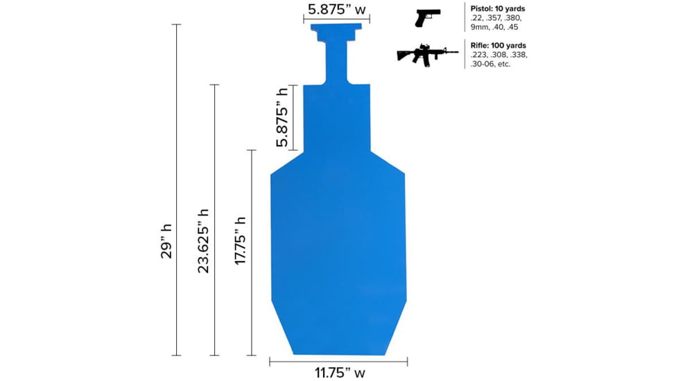 Legion Targets Legion C Zone Silhouette 3/8in AR500, Blue, TLG-AC-SILH