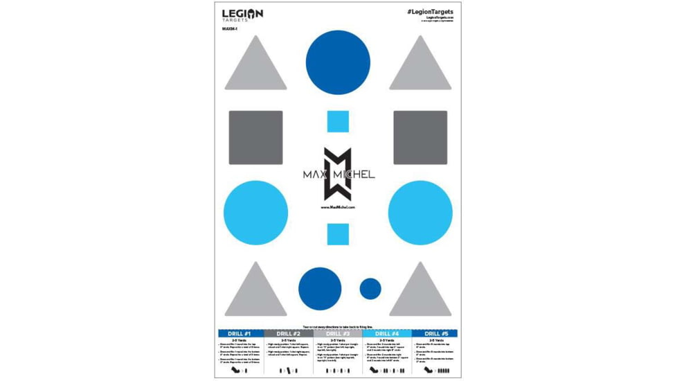 Legion Targets Max Michel Drill Paper Target 100 Pack, 23x35in, 50# White Paper, MAXM-1-100