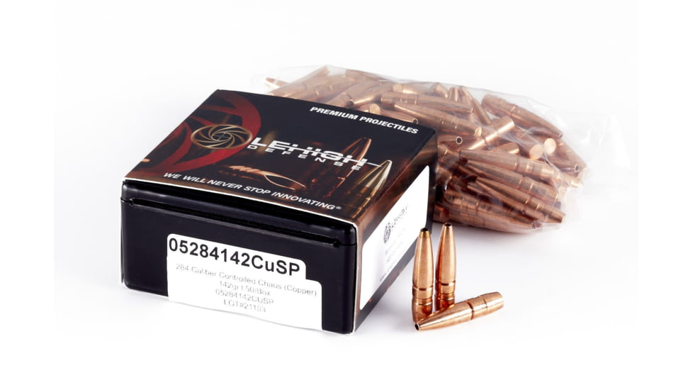 Lehigh Defense 7mm-08 Remington 142 Grain Controlled Chaos Centerfire Rifle Bullets, 50 Rounds, 05284142CuSP