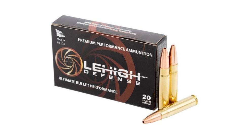 Lehigh Defense 300 HAMR 125 Grain Maximum Expansion Brass Rifle Ammo, 20 Rounds, 2350 Velocity, LA300HMR-125-ME-12-13
