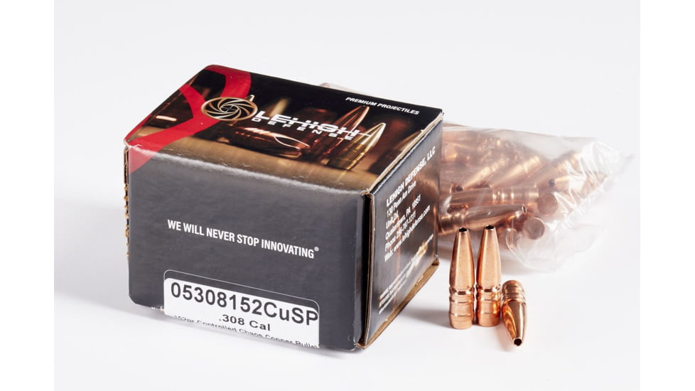 Lehigh Defense .308 Caliber 152 Grain Controlled Chaos Centerfire Rifle Bullets, 50 Rounds, 05308152CuSP