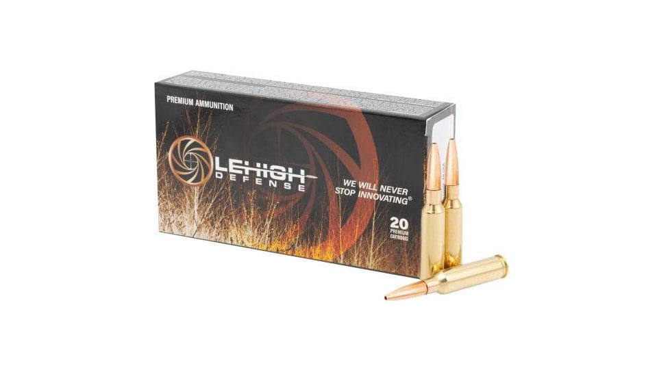 Lehigh Defense 6.5 Creedmore 130 Grain Controlled Chaos Brass Rifle Ammo, 20 Rounds, LA65CM-130-CC