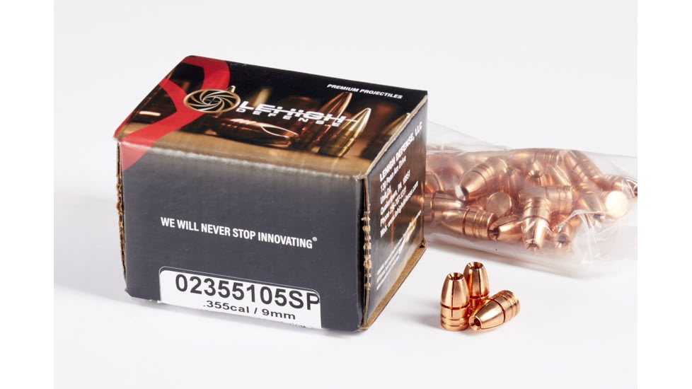 Lehigh Defense Controlled Fracturing .355 Caliber 105 Grain Hollow Point Centerfire Pistol Bullets, 50 Rounds, 02355105SP