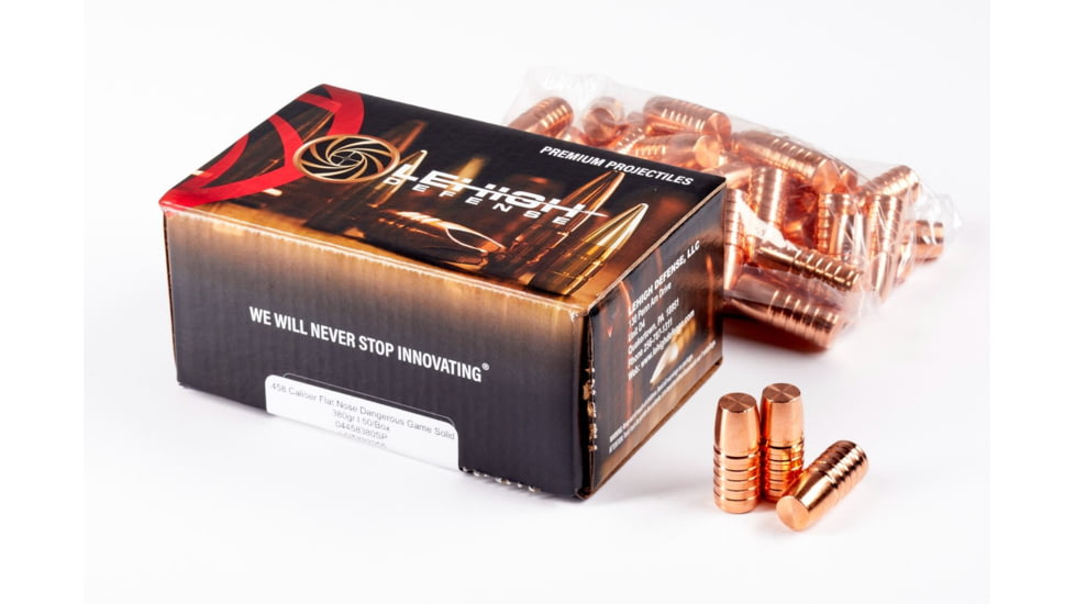 Lehigh Defense Wide Flat Nose .458 Caliber 380 Grain Centerfire Rifle Bullets, 50 Rounds, 04458380SP
