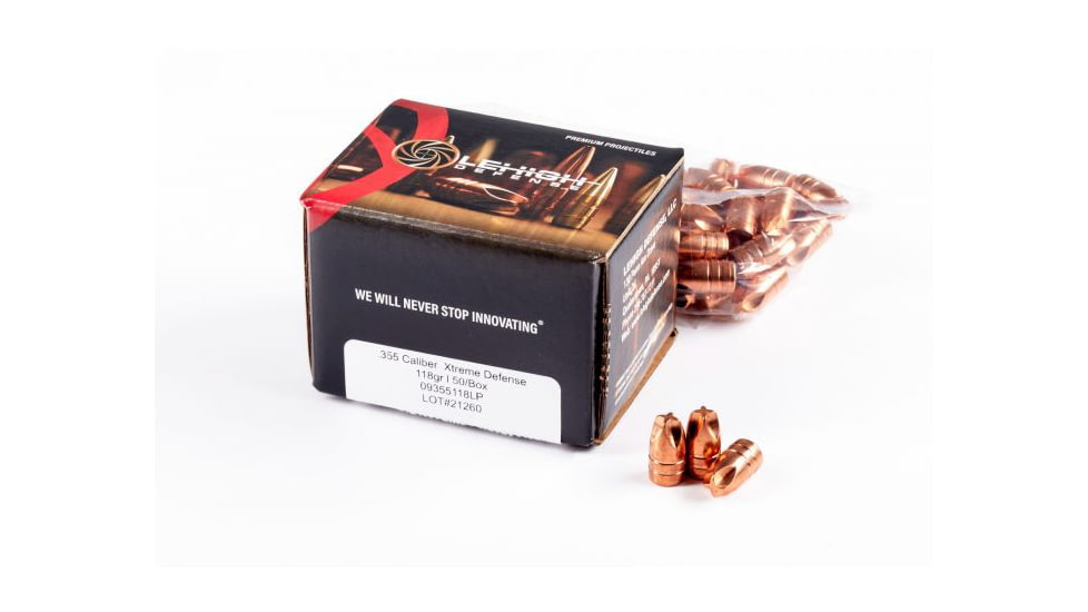 Lehigh Defense Xtreme Defense .355 Caliber 118 Grain Fluid Transfer Monolithic Centerfire Pistol Bullets, 50 Rounds, 09355118LP