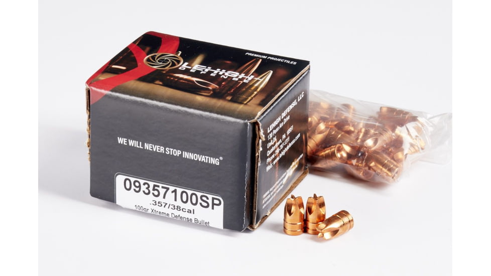 Lehigh Defense Xtreme Defense .357 Caliber 100 Grain Fluid Transfer Monolithic Centerfire Pistol Bullets, 50 Rounds, 09357100SP