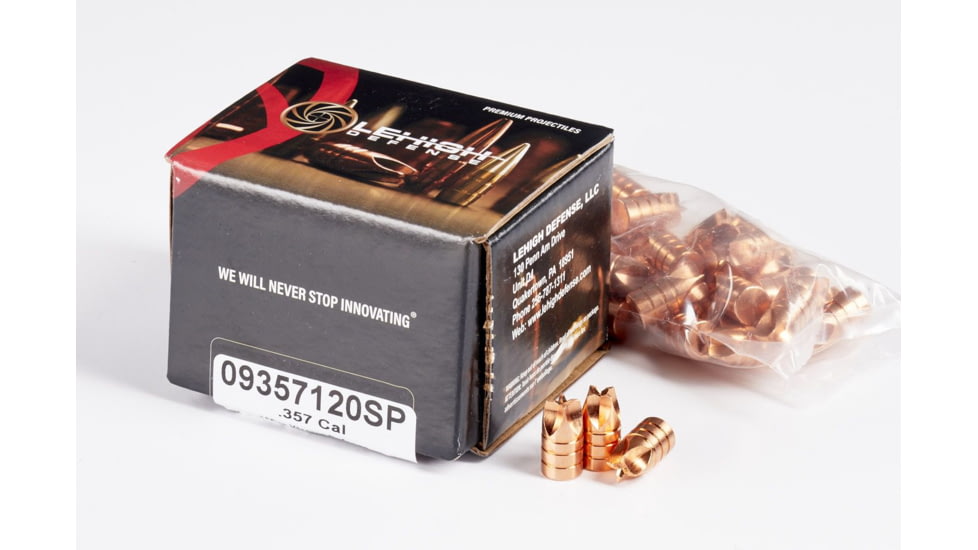 Lehigh Defense Xtreme Defense .357 Caliber 120 Grain Fluid Transfer Monolithic Centerfire Pistol Bullets, 50 Rounds, 09357120SP