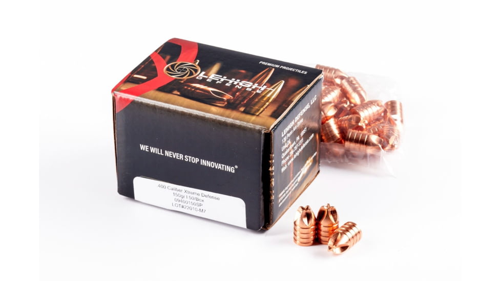 Lehigh Defense Xtreme Defense .400 Caliber 150 Grain Fluid Transfer Monolithic Centerfire Pistol Bullets, 50 Rounds, 09400150SP
