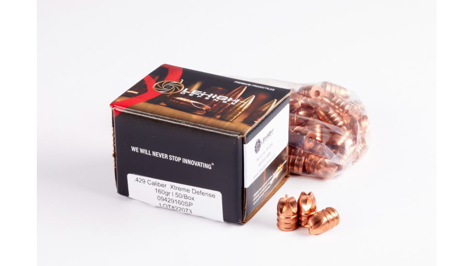 Lehigh Defense Xtreme Defense .429 Caliber 160 Grain Fluid Transfer Monolithic Centerfire Pistol Bullets, 50 Rounds, 09429160SP