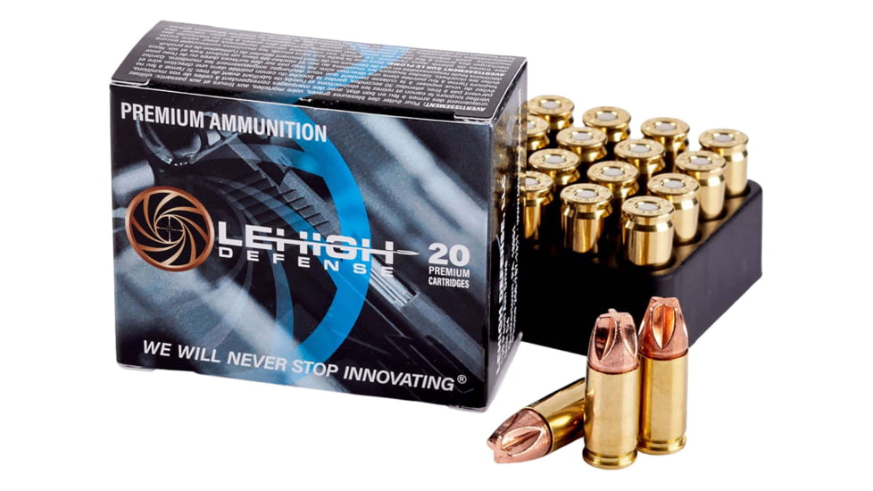 Lehigh Defense Xtreme Defense 9mm Luger 90 Grain Fluid Transfer Monolithic Brass Cased Centerfire Pitol Ammo, 20 Rounds, LA990XDC