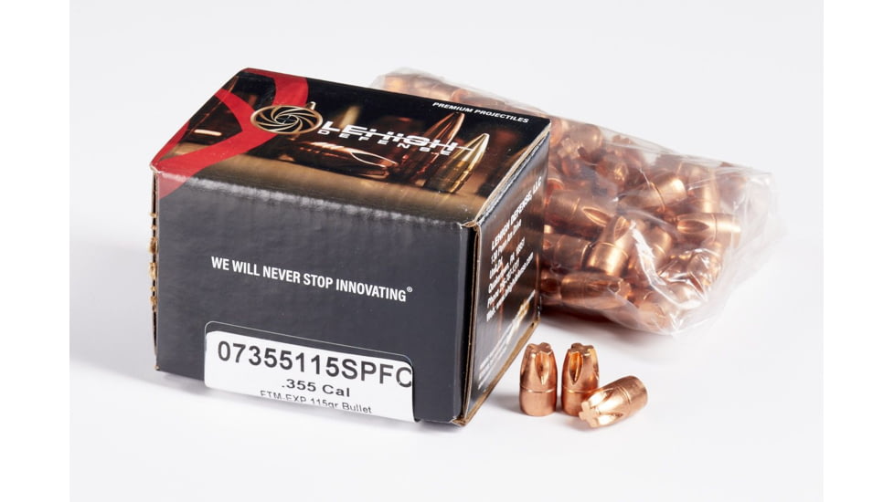 Lehigh Defense Xtreme Penetrator .355 Caliber 115 Grain Fluid Transfer Monolithic Centerfire Pistol Bullets, 100 Rounds, 07355115SPFC