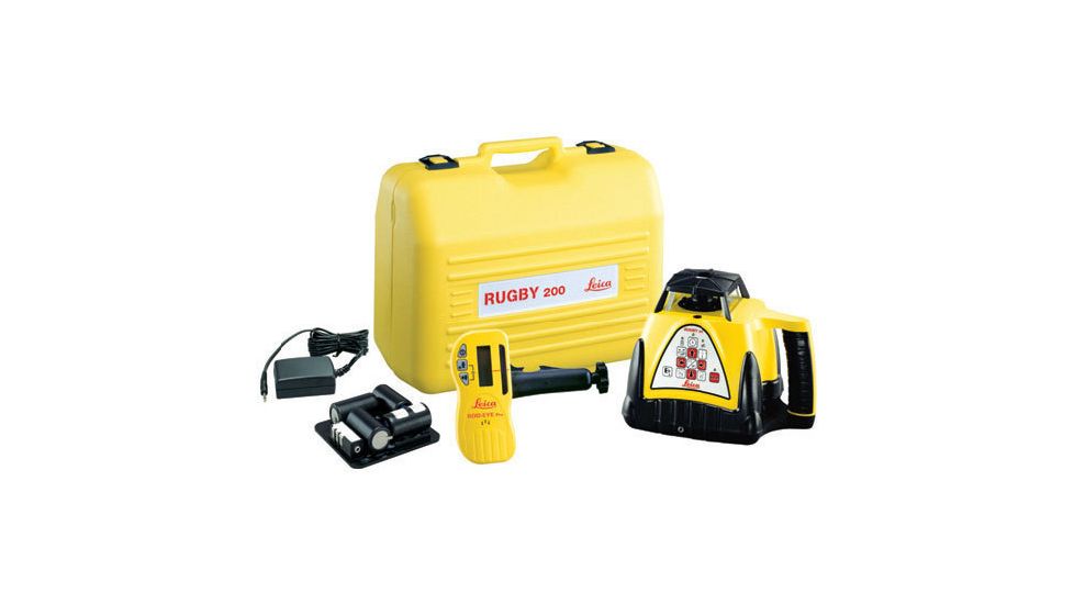 Leica Geosystems Rugby 200 Class IIIa GC General Construction Laser Package w/ Rod-Eye Classic Sensor &amp; Rechargeable battery 740570