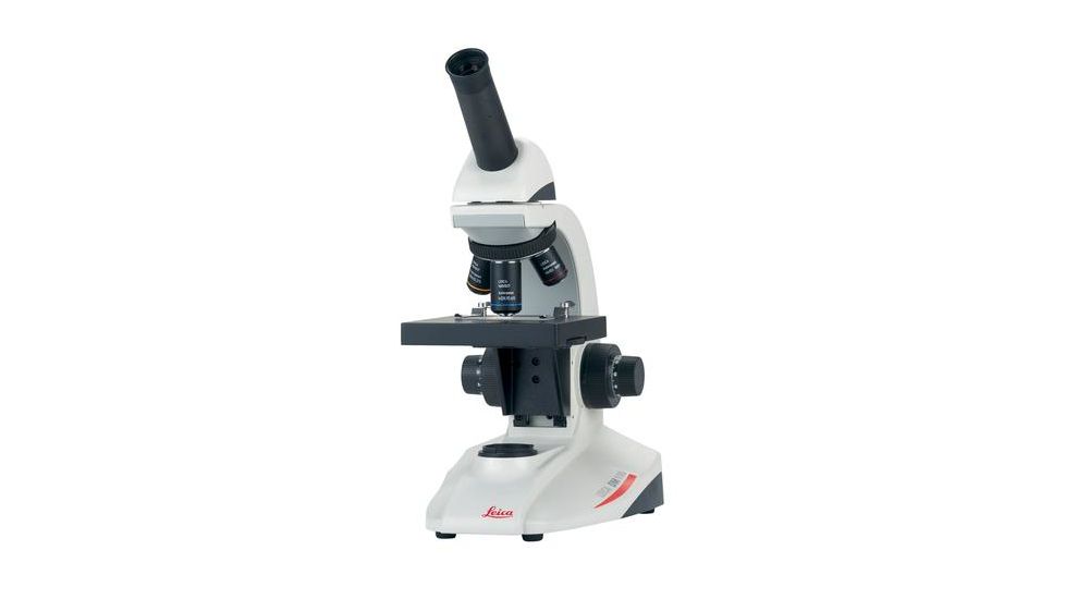 Leica Microsystems DM100 Entry-Level LED Compound Monocular Microscope,Fixed Stage,Disc Diaphragm,4x,10x,40x,White 13613301