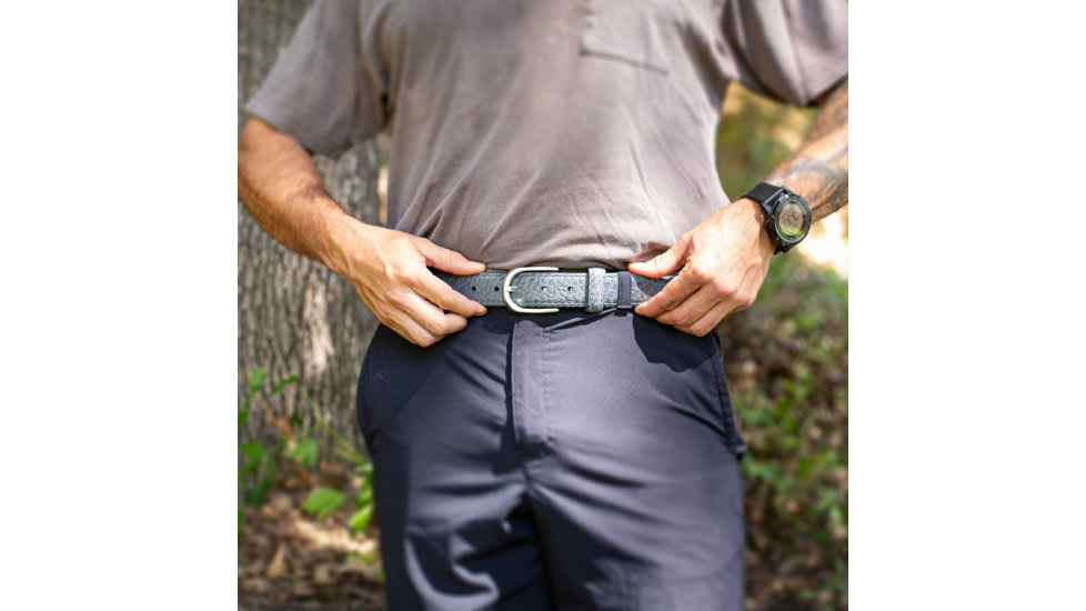 Lejon Pinnacle Leather Belt - Mens, Grey, 36, VB-116-36