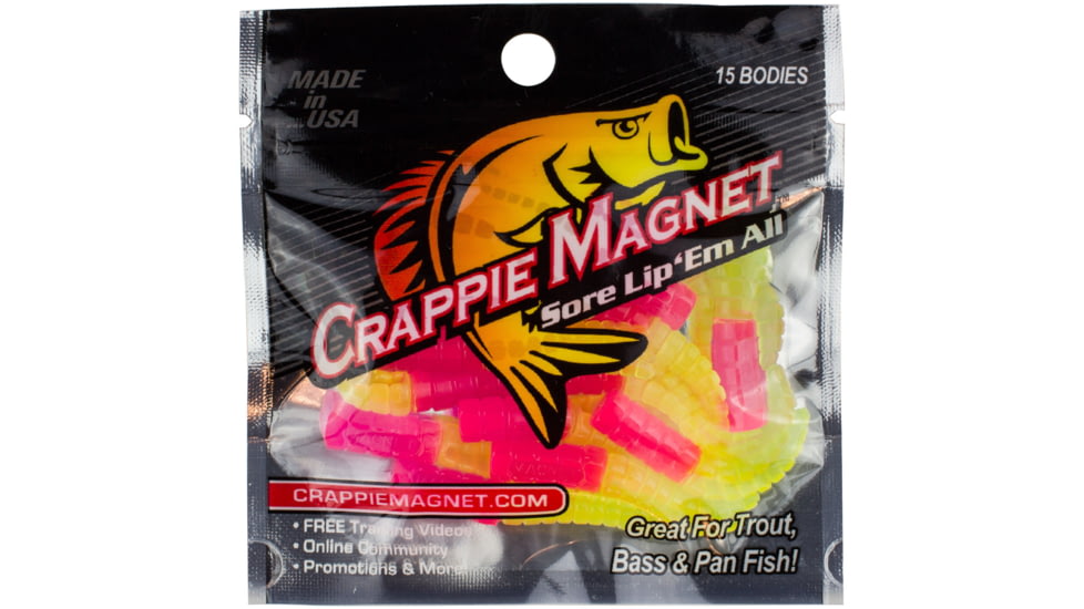 Leland Crappie Magnet 15pc Body, Pink And Chartreuse, 87276