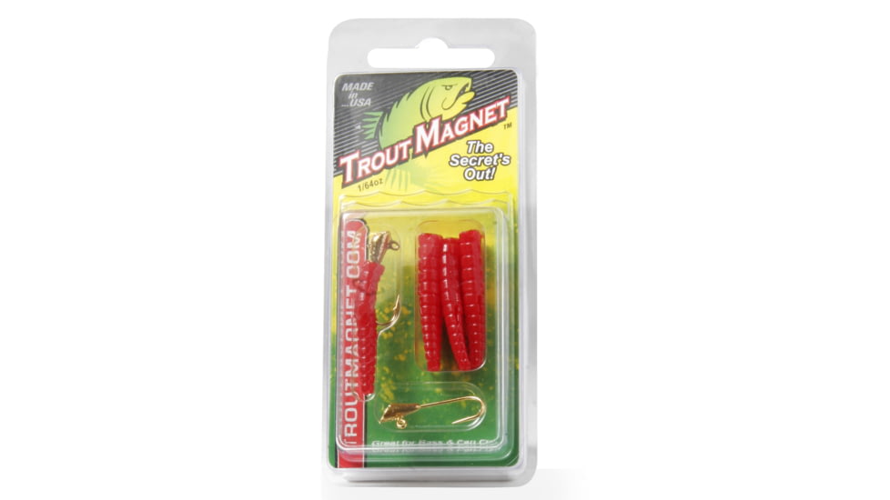 Leland Trout Magnet 9pc. Pack, 7 Bodies and 2-1/64 oz Size 8 Jigheads, Red, 87683