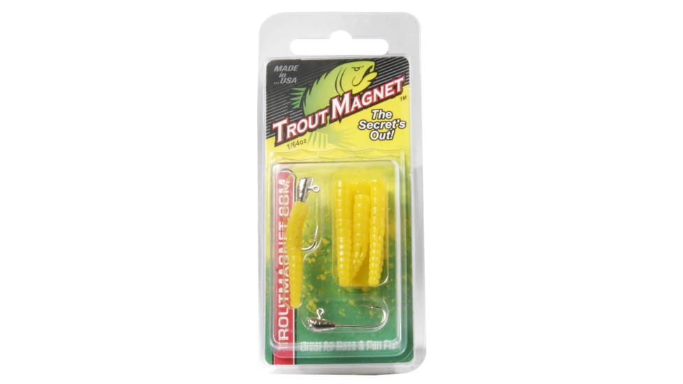Leland Trout Magnet 9pc. Pack, 7 Bodies and 2-1/64 oz Size 8 Jigheads, Yellow, 87687