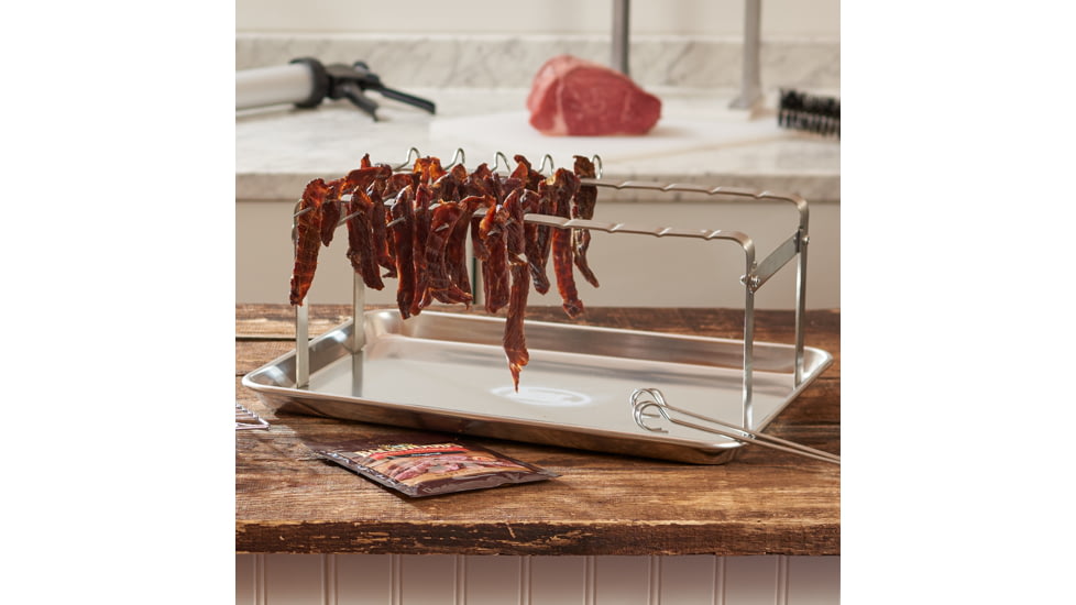 LEM Products LEM Products Jerky Hanger With 9 Skewers and Seasoning, Stainless, 1759