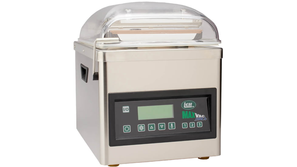 LEM Products MaxVac Pro Chamber Vacuum Sealer, Clear Lid, Stainless Base, 1380