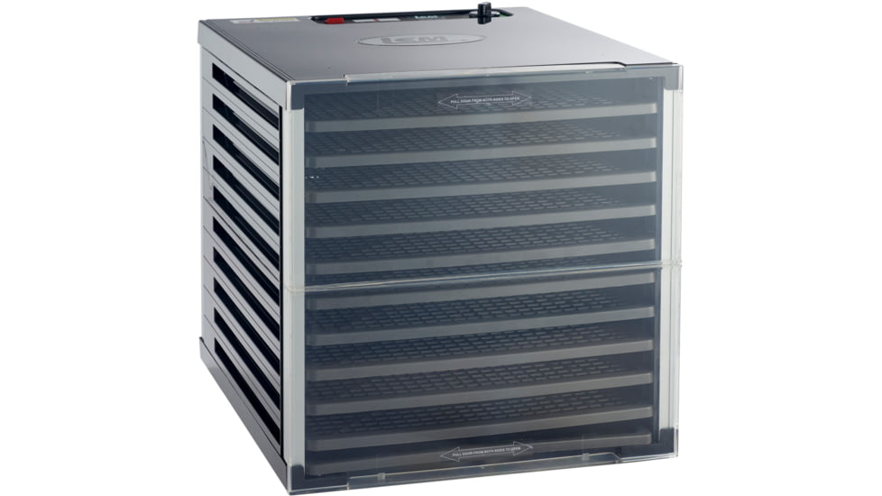 LEM Products Mighty Bite 10 Tray Double Door Countertop Plastic Dehydrator, Black, 1153