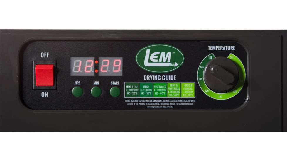 LEM Products Mighty Bite 10 Tray Double Door Countertop Plastic Dehydrator, Black, 1153