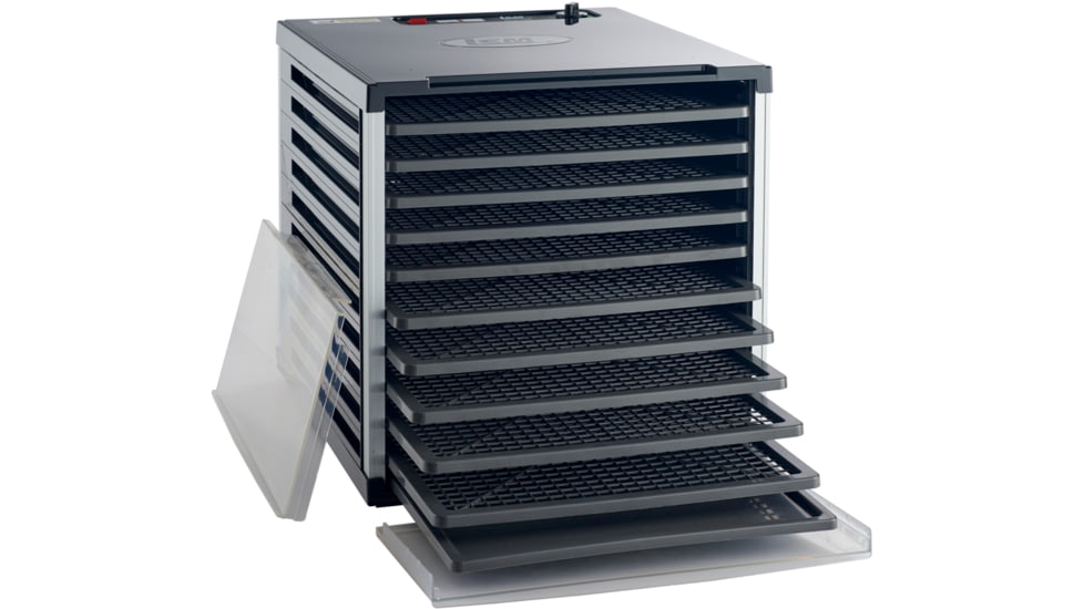 LEM Products Mighty Bite 10 Tray Double Door Countertop Plastic Dehydrator, Black, 1153