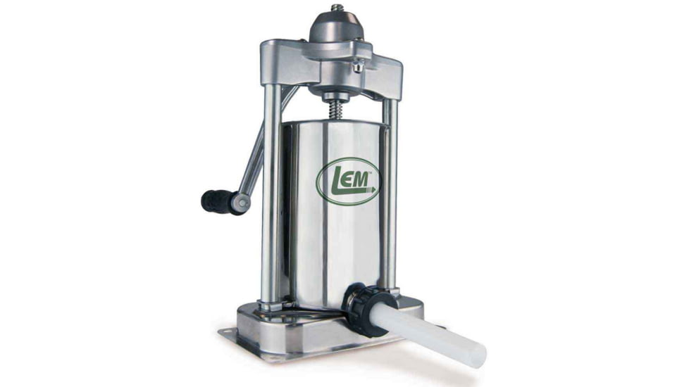 LEM Products Mighty Bite 5lb Vertical Sausage Stuffer w/ New Gear Box, Stainless Steel, 1606