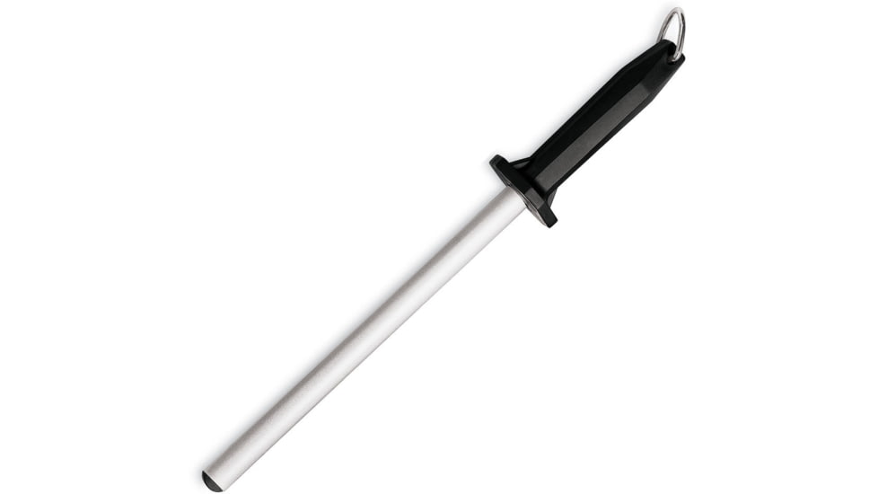 LEM Products Mundial 10in Sharpening Steel, Black Handle, Microcrystalline Diamond Abrasives, 123