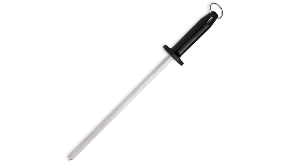 LEM Products Mundial 12in Butcher Steel, Black Handle, High Carbon Stainless Steel, 335
