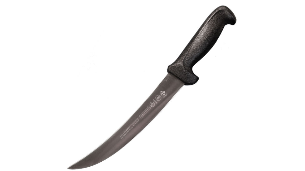 LEM Products Mundial 8in Breaking or Steak Knife, High-Carbon Stain Free Steel Blade, Polypropylene Black Handle, 97