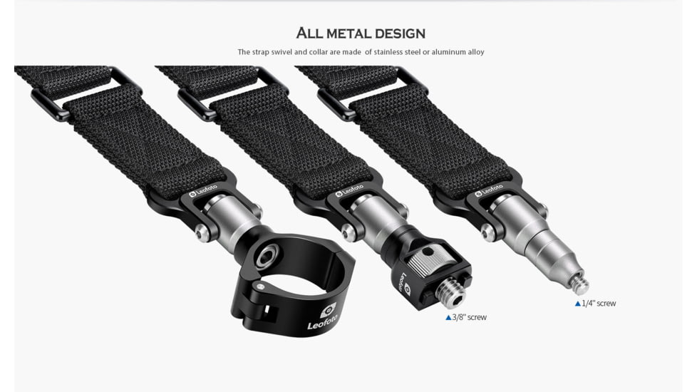 Leofoto 40LM Push Button Quick Detach Modular Tripod Strap, Black, Strap-40LM