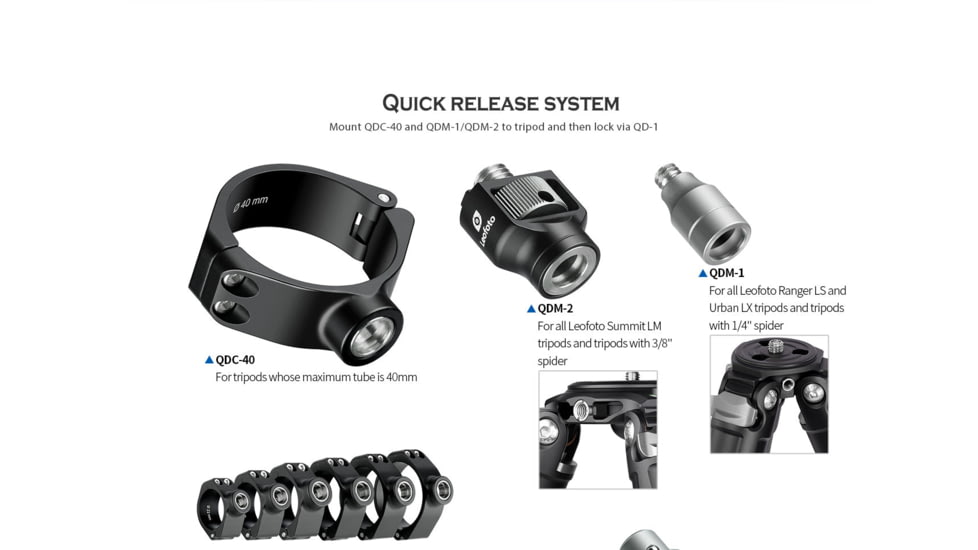 Leofoto 40LM Push Button Quick Detach Modular Tripod Strap, Black, Strap-40LM