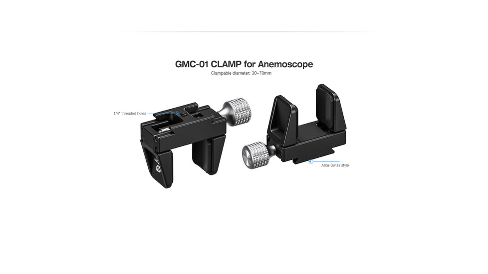 Leofoto Anemometer GMC-01 Clamp Set, Black, GMC-01