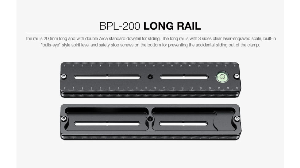 Leofoto FDM-02 Binocular Rangefinder Rail Kit, 20 cm, Black, FDM-02