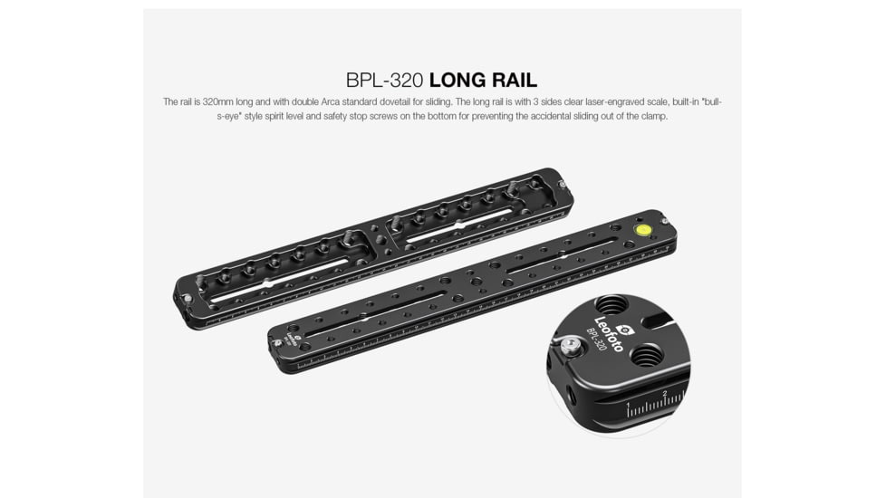 Leofoto FDM-03 Binocular Rangefinder Rail Kit, 32 cm, Black, FDM-03