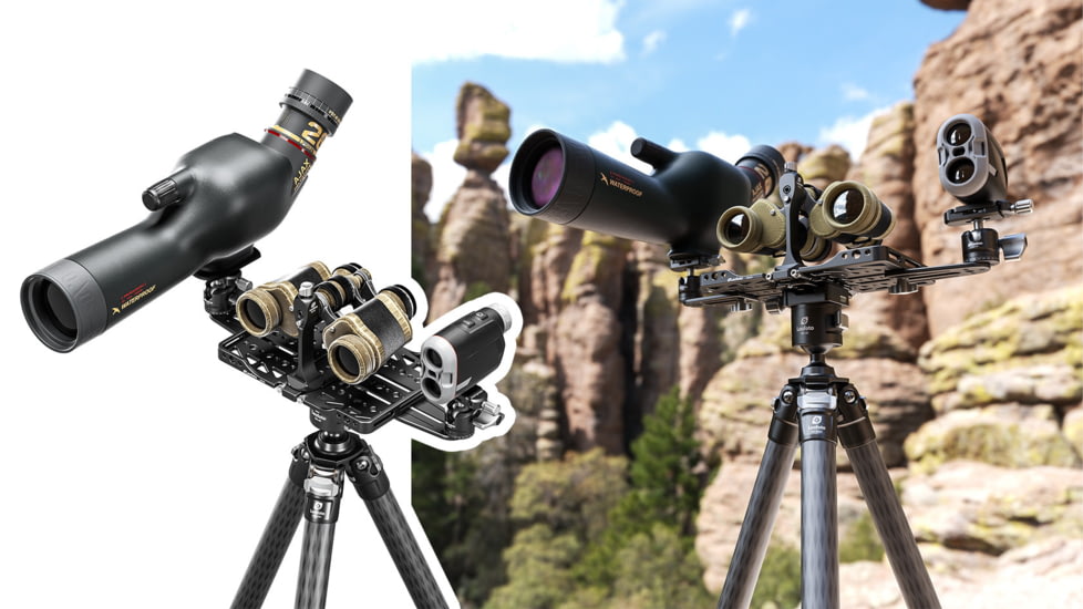 Leofoto FDM-05 Foldable Tac Table - 1/4 &amp; 3/8 Mounting, Integrated Arca Rail, Black, FDM-05