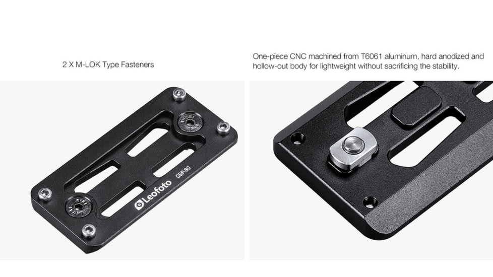 Leofoto GSP-300 M-LOK QR Plates - Arca, Black, GSP-300