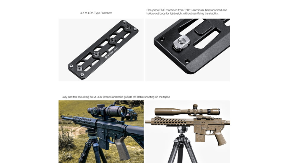 Leofoto GSP-300 M-LOK QR Plates - Arca, Black, GSP-300