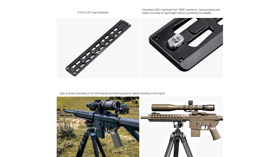 Leofoto GSP-300 M-LOK QR Plates - Arca, Black, GSP-300