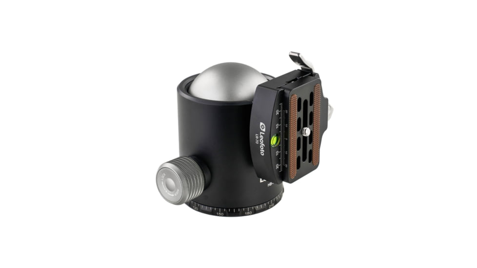 Leofoto HB-70LR 70mm Pro Heavy-Duty Ball Head w/Quick Release Plate, Black, HB-70LR
