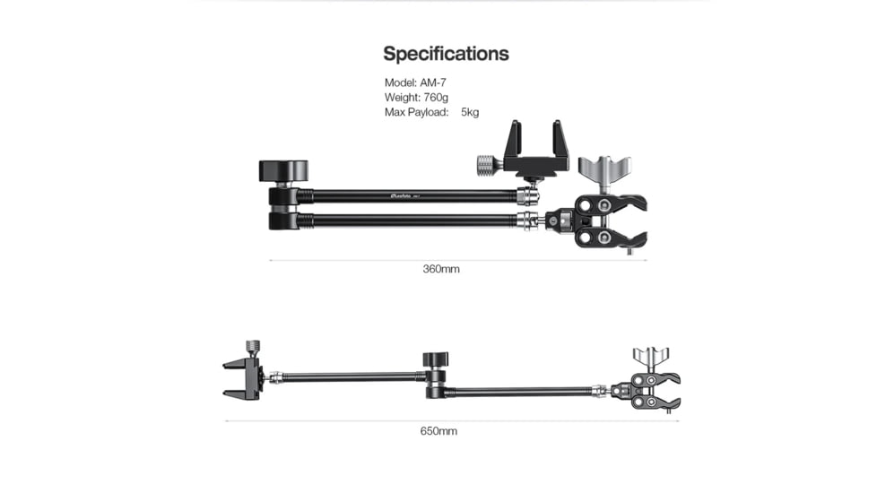 Leofoto Kestrel Weather Meter AM-7 Magic Arm/MC-60 Clamp/GMC-01 Clamp Set, Black, AM-7+MC-60+GMC-01