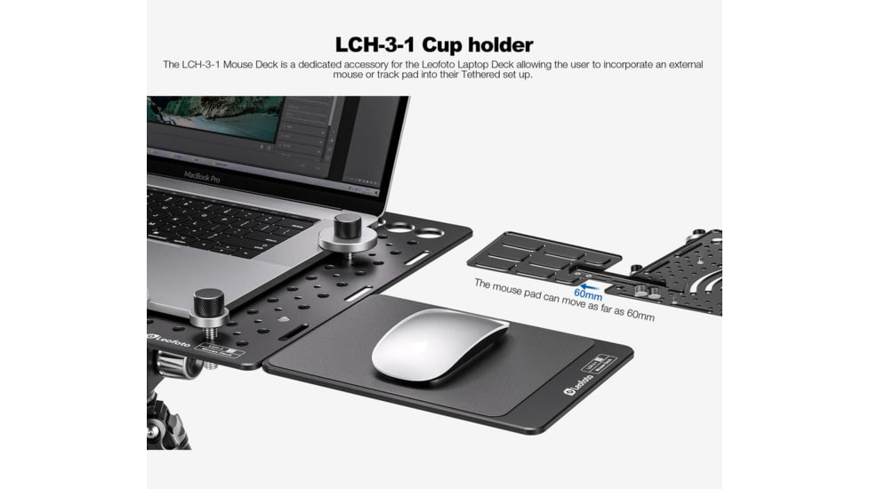 Leofoto LCH-3-1 Mouse Tray, Black, LCH-3-1