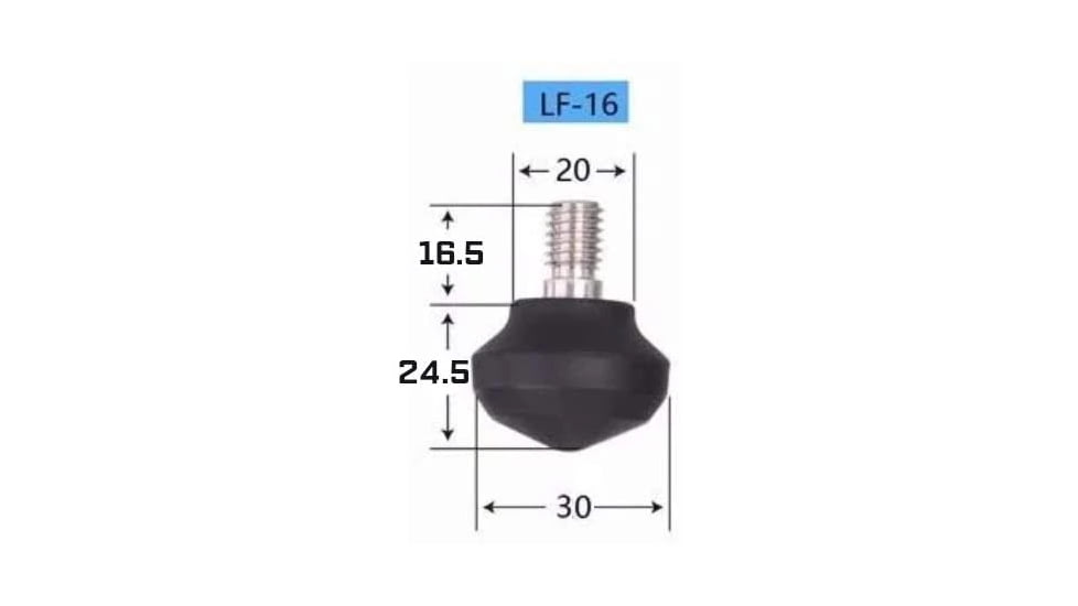 Leofoto LF/LS Rubber Feet for Tripods Set of 3 - LF-16, Black, LF-16
