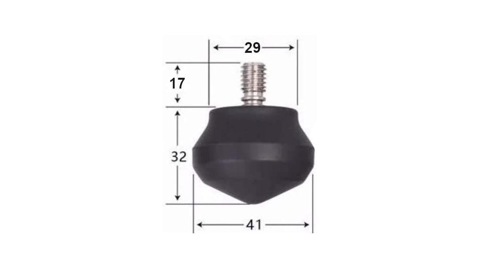 Leofoto LF/LS Rubber Feet for Tripods Set of 3 - LF-25, Black, LF-25