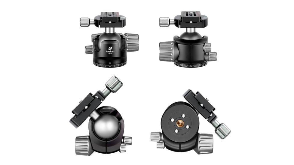 Leofoto LH-55 Series Low Profile Ball Head &amp; QR Plate, Arca, Black, LH-55